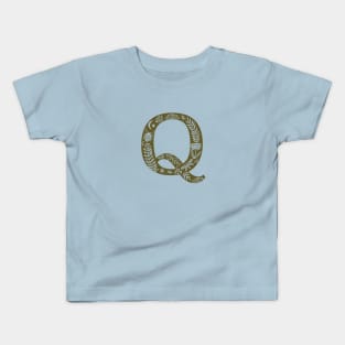 Letter Q Khaki Kids T-Shirt